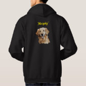 Golden Retriever Word Art Genoemd Eenvoudig Modern Hoodie (Achterkant)