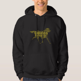 Golden Retriever Word Art Genoemd Eenvoudig Modern Hoodie