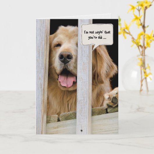 Golden Retriever wordt oudere humor Kaart (Gele Bloem)