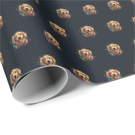 Golden Retriever Wrapping Paper | Gouden en zwart Cadeaupapier (Rol Hoek)
