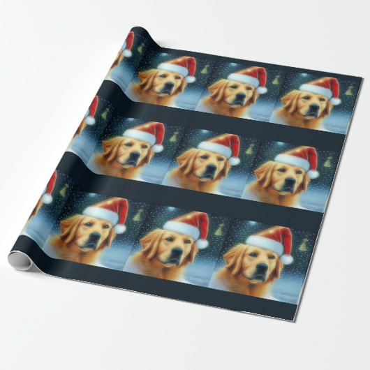 Golden Retriever wrapppapier Cadeaupapier (Uitgerold)