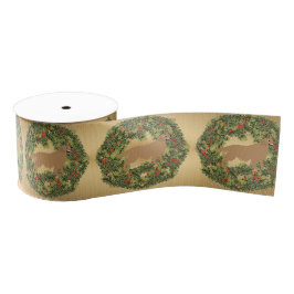 Golden Retriever Wreath Grosgrain Lint