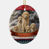 Golden Retriever Xmas Keramisch Ornament (Rechts)