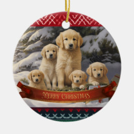 Golden Retriever Xmas Keramisch Ornament