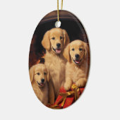 Golden Retriever Xmas Keramisch Ornament (Links)