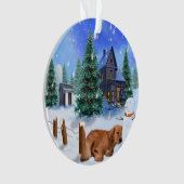 Golden Retriever Yogi-kerstversiering Ornament (voorkant)