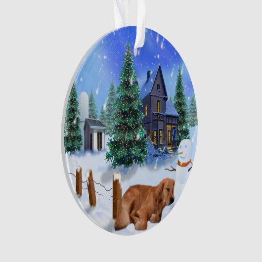 Golden Retriever Yogi-kerstversiering Ornament (voorkant)