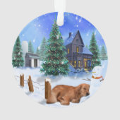 Golden Retriever Yogi-kerstversiering Ornament (achterkant)