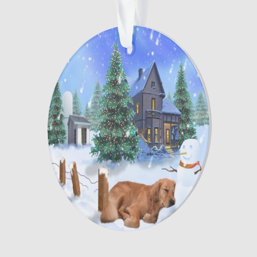 Golden Retriever Yogi-kerstversiering Ornament (voorkant)