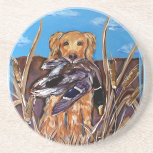 GOLDEN RETRIEVER ZANDSTEEN ONDERZETTER
