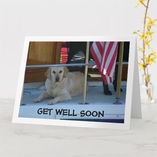 GOLDEN RETRIEVER ZEGT ALSJEBLIEFT SNEL BETER TE WO KAART (Gele Bloem)