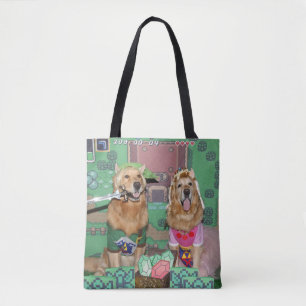 Golden retriever Zelda en Verbinding Tote Bag