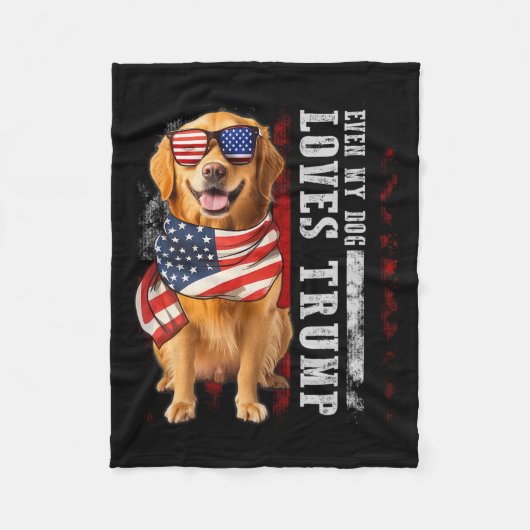 Golden Retriever Zelfs mijn hond houdt van Trump Fleece Deken (Voorkant)