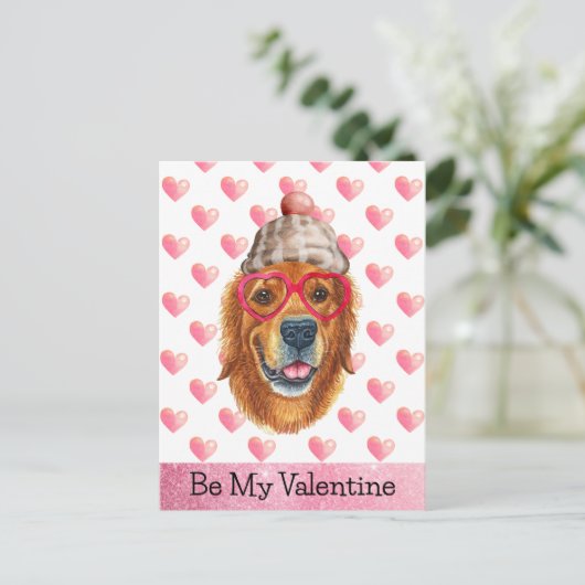 Golden Retriever zijn mijn Valentijn Dog Valentijn Feestdagenkaart (Staand voorkant)