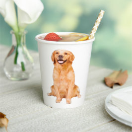 Golden Retriever Zitten - Schattig design Papieren Bekers