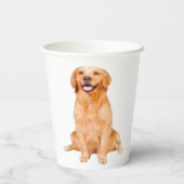 Golden Retriever Zitten - Schattig design Papieren Bekers (Achterkant)