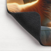 Golden Retriever Zittend voor de Fan Muismat (Hoek)