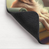 Golden Retriever Zittend voor de Fan Muismat (Hoek)