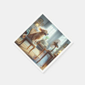 Golden Retriever Zittend voor de Fan Servet (Hoek)