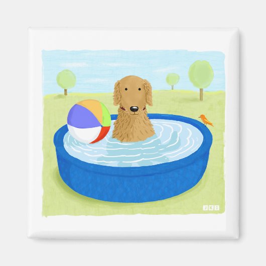 Golden Retriever "Zomer" Magneet (Voorkant)