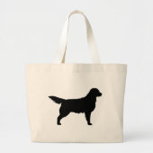 Golden Retriever (zwart) Grote Tote Bag (Voorkant)