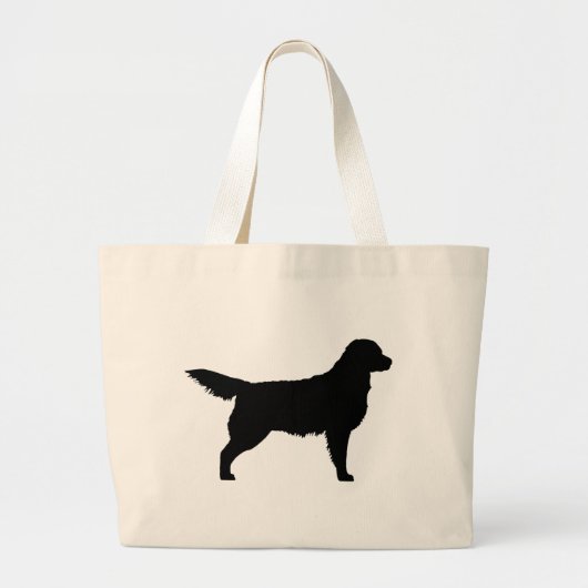 Golden Retriever (zwart) Grote Tote Bag (Voorkant)