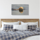 Golden Retriever zwemmen Canvas Afdruk (Insitu (Slaapkamer))