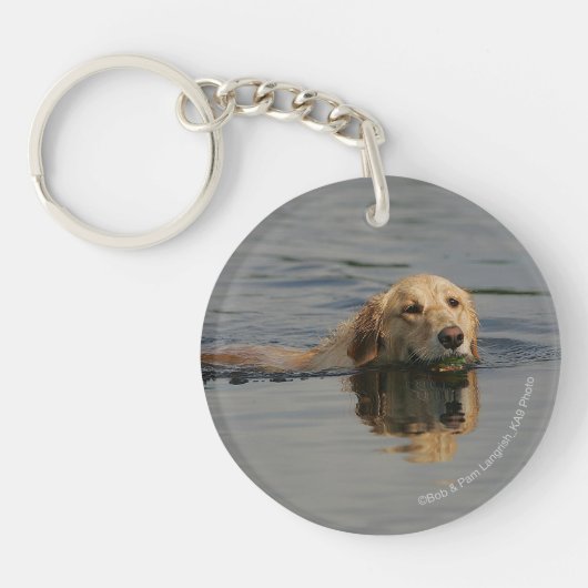 Golden Retriever zwemmen Sleutelhanger (Voorkant)