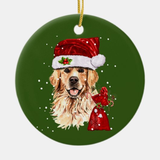 Golden    RetrieverDog kerstfeestcadeau Keramisch Ornament (Voorkant)