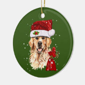 Golden    RetrieverDog kerstfeestcadeau Keramisch Ornament (Links)