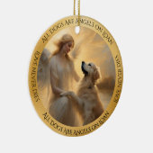 Golden RetrieverGepersonaliseerde Angel Memorial Keramisch Ornament (Rechts)