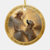 Golden RetrieverGepersonaliseerde Angel Memorial Keramisch Ornament (Voorkant)