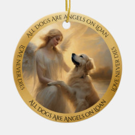 Golden RetrieverGepersonaliseerde Angel Memorial Keramisch Ornament