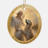 Golden RetrieverGepersonaliseerde Angel Memorial Keramisch Ornament (Links)