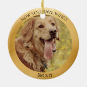 Golden RetrieverGepersonaliseerde Angel Memorial Keramisch Ornament (Achterkant)