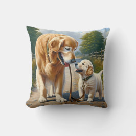 Golden Retrievers aan de lijn Kussen