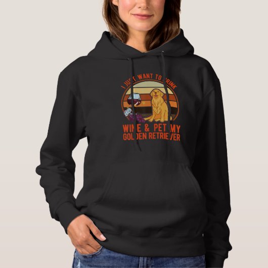 Golden Retrievers And Wine Hoodie (Voorkant)