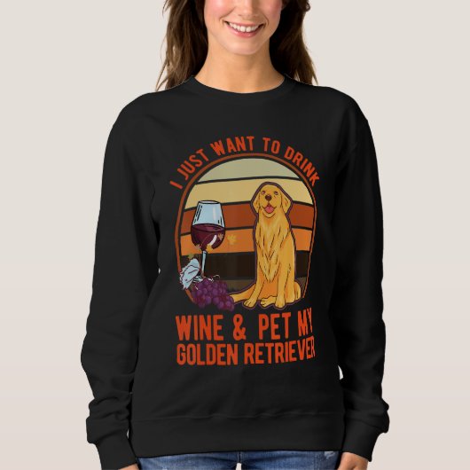 Golden Retrievers And Wine Trui (Voorkant)