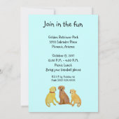 Golden Retrievers Birthday Party Kaart (Achterkant)
