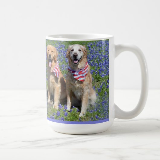 Golden Retrievers Blue Bonnet Mok (Rechts)