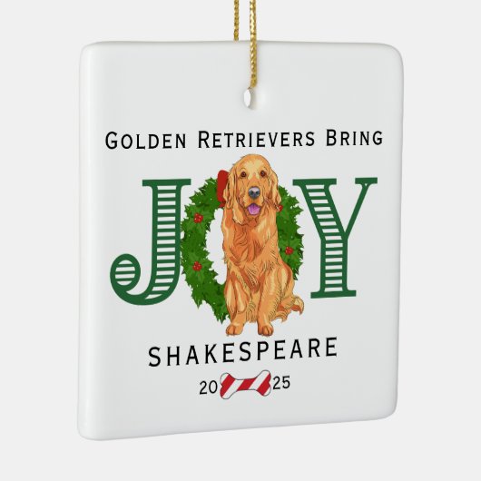 Golden Retrievers brengen vreugde Keramisch Ornament (Rechts)