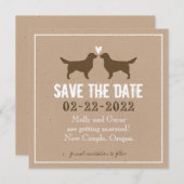 Golden Retrievers Bruiloft Bewaar de datum Kaart (Voorkant / Achterkant)