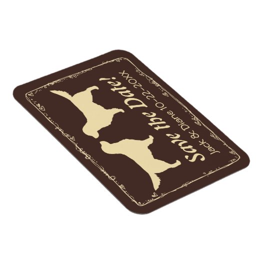 Golden Retrievers Bruiloft Bewaar de datum Magneet (Rechterzijde)