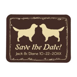 Golden Retrievers Bruiloft Bewaar de datum Magneet