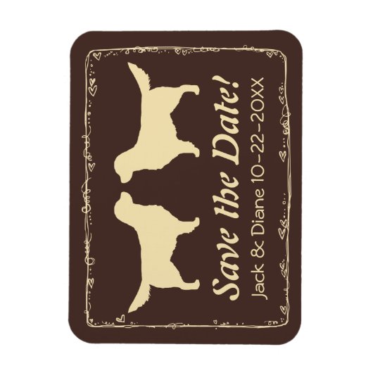 Golden Retrievers Bruiloft Bewaar de datum Magneet (Verticaal)