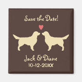 Golden Retrievers Bruiloft Bewaar de datum Magneet (Voorkant)