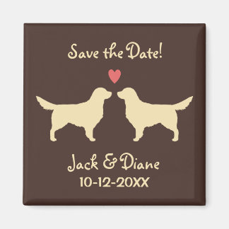 Golden Retrievers Bruiloft Bewaar de datum Magneet