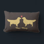 Golden Retrievers Bruiloft Paar Pas getrouwd Honde Kussen<br><div class="desc">Dit schattige Golden Retrievers decoratieve gooi kussen maakt een leuk cadeau voor bruiloften of jubilea. Silhouetten van twee Goldens in liefde. De tekst "happily ever after" kan worden gewijzigd en gepersonaliseerd met de namen van de bruid en bruidegom. Een leuk huis verwarmend cadeau voor hondenliefhebbers,  pasgetrouwden,  vrijgezellenfeesten en mijlpaaljubilea.</div>