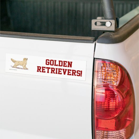 Golden Retrievers. Bumpersticker (Op Truck)
