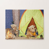 Golden Retrievers Camping Legpuzzel (Horizontaal)